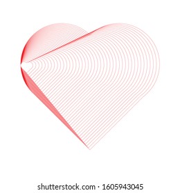Vector heart Linear. love shape for your design . Valentines day sign with lines .