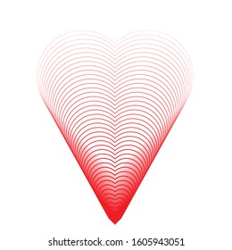 Vector heart Linear. love shape for your design . Valentines day sign with lines .