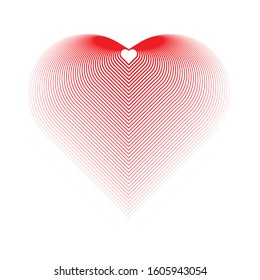 Vector heart Linear. love shape for your design . Valentines day sign with lines .