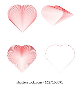 Vector heart Linear. love shape for your design . Valentines day sign with lines .