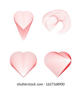 Vector heart Linear. love shape for your design . Valentines day sign with lines .