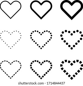 Vector Heart Lines Dots Dashed Lines Stock Vector (Royalty Free ...