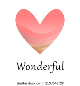Vector heart with lines gradient. fit for greeting card, design element, valentine element etc.