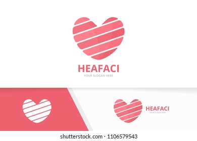 Vector heart logo combination. Love symbol or icon. Unique romantic logotype design template.