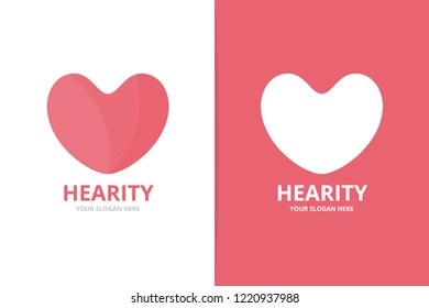 Vector heart logo combination. Love symbol or icon. Unique romantic logotype design template.