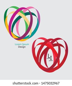 vector heart logo isolated , form circle element colorful
