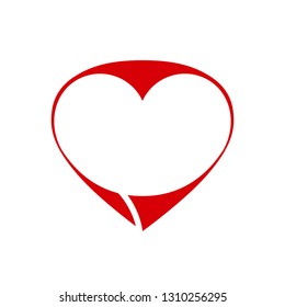 Vector heart logo. Logo of love red heart made of abstract geometric shapes.