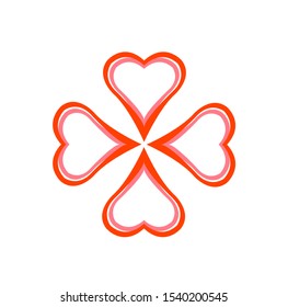 vector of heart, logo of love, and red icon of beautiful romance