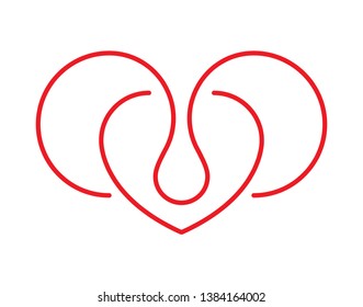 vector heart logo. heart symbol and water drop symbol concept