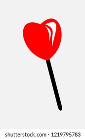 Vector heart lollipop