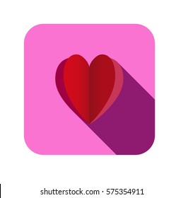vector of heart with long shadow