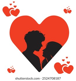Vector corazón y pareja de amor