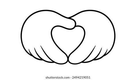 Vector Heart Love Hand Gesture Illustration