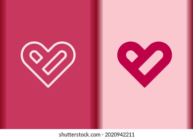 Corazón vectorial, icono de amor, símbolos de concepto de corazón simple y llano. Forma de línea y objeto diseño de logotipo creativo aislado en segundo plano.