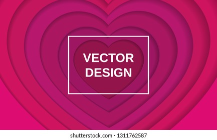 Vector heart love valentines background design template