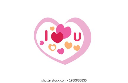Vector of heart love for you.