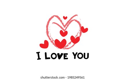 Vector of heart love for you.