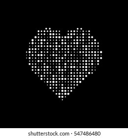 Vector heart made from circles. Vector illustration of Heart icon made of circles.