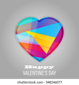 Vector heart made from color stripes
