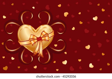 Vector A heart made of gold - EPS AI8, all elements layered and grouped.