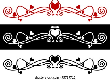 vector heart motif set 1  - Separate layers for easy editing