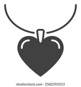 Vector Heart necklace icon concept symbol - love and romantic expression sign