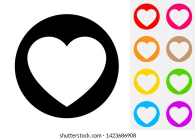Vector Heart. Negative Space Symbol