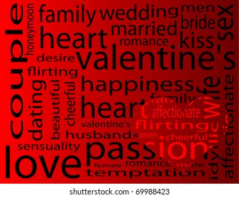 Vector heart on a dark red background