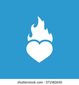 Vector heart on fire Icon