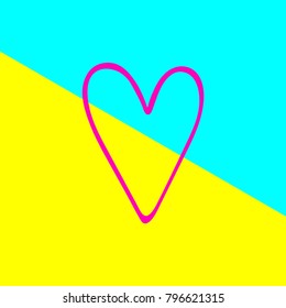vector heart on pastel background