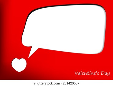 Vector : Heart on red valentine's day card