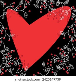 Corazón vectorial sobre fondo transparente. Día de amor o San Valentín. 