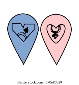 Vector heart on Valentine`s day
