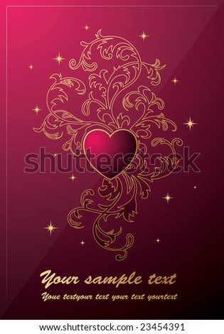 Vector. Heart ornament background