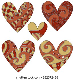 Vector Heart Ornament Collection