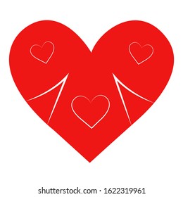 Vector heart of outline hand drawn heart icon. Illustration for your graphic design.