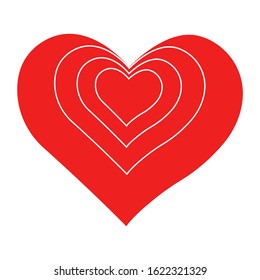 Vector heart of outline hand drawn heart icon. Illustration for your graphic design.