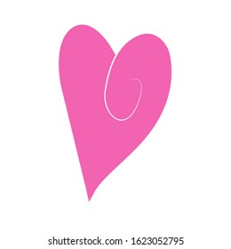 Vector heart of outline hand drawn heart icon. Illustration for your graphic design.