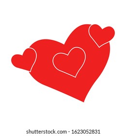 Vector heart of outline hand drawn heart icon. Illustration for your graphic design.
