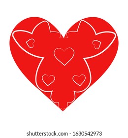 Vector heart of outline hand drawn heart icon. Illustration for your graphic design.