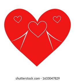 Vector heart of outline hand drawn heart icon. Illustration for your graphic design.