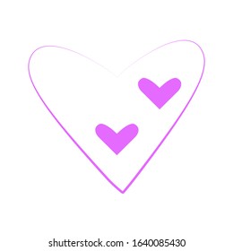 Vector heart of outline hand drawn heart icon. Illustration for your graphic design.
