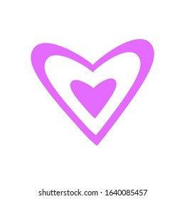 Vector heart of outline hand drawn heart icon. Illustration for your graphic design.