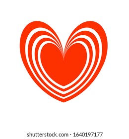 Vector heart of outline hand drawn heart icon. Illustration for your graphic design.