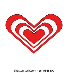 Vector heart of outline hand drawn heart icon. Illustration for your graphic design.
