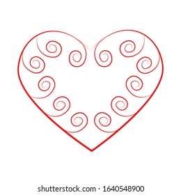 Vector heart of outline hand drawn heart icon. Illustration for your graphic design.