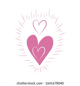 Vector heart of outline hand drawn heart icon. Illustration for your graphic design.