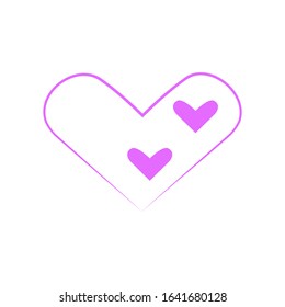 Vector heart of outline hand drawn heart icon. Illustration for your graphic design.