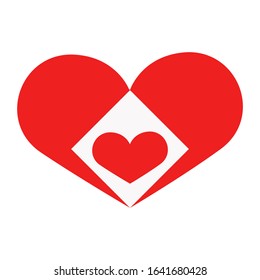 Vector heart of outline hand drawn heart icon. Illustration for your graphic design.