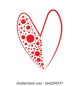 Vector heart of outline hand drawn heart icon. Illustration for your graphic design.